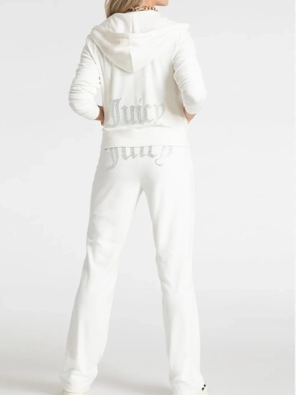 Juicy Couture🔥 Iconic Terry Oyster Bling Hoodie Tracksuit Set - Picture 4 of 10